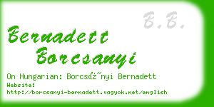 bernadett borcsanyi business card